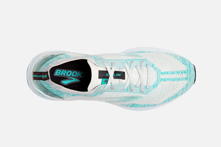 Brooks Israel Bedlam 3 Road Running Shoes Womens - White/Turquoise - LFN-540172